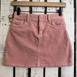 Corduroy Skirt Girl's Size 10 Pink Silver Embellished Pockets Waist Adjusts Cute